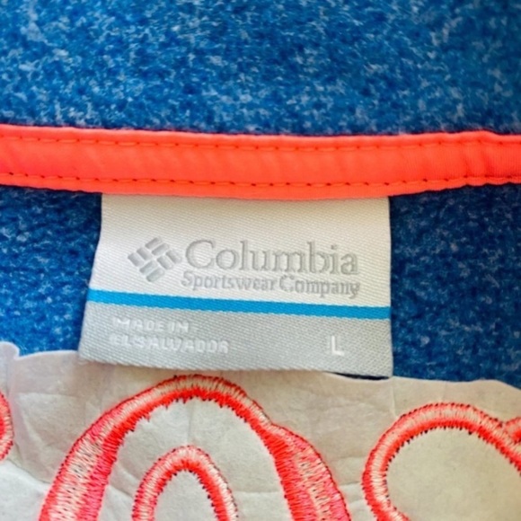 Columbia MCM Monogram Embroidered Fleece Sweater Jacket L - Picture 12 of 13